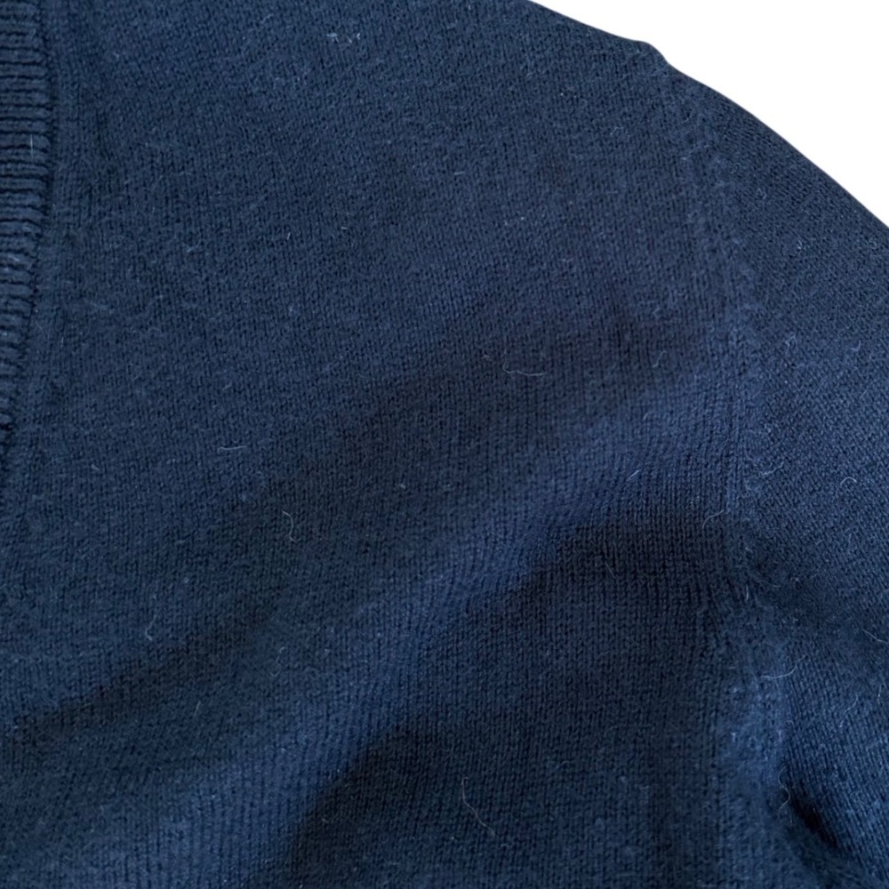 Eddie Bauer Cotton Cashmere V-Neck Sweater Women's M Black Knit Long Sleeve VTG - Picture 3 of 6